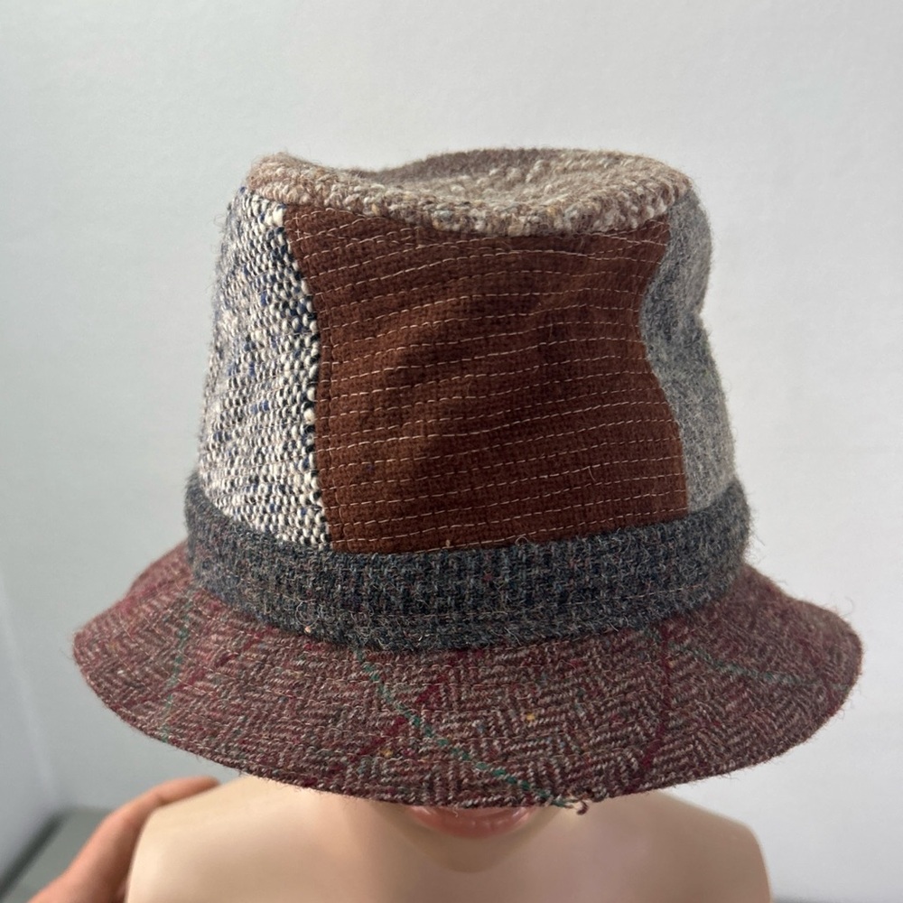 Jonathan Richard Patchwork Donegal Tweed Wool Hat… - image 1